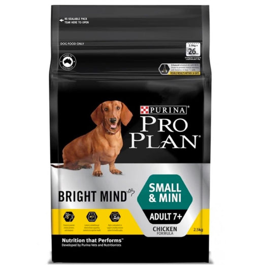 'FREE WITH MIN $60': Pro Plan Bright Mind Chicken Mini/Small Adult 7+ Dry Dog Food 2.5kg - Kohepets