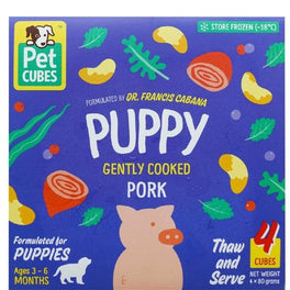 PetCubes Gently Cooked Pork Puppy Frozen  Food 2.25kg - Kohepets