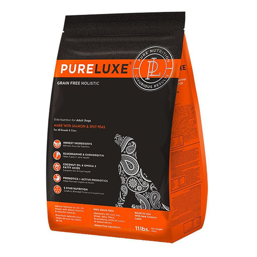 PureLuxe Grain Free Holistic Elite Nutrition for Adult Dogs Salmon & Split Peas Formula Dry Dog Food - Kohepets