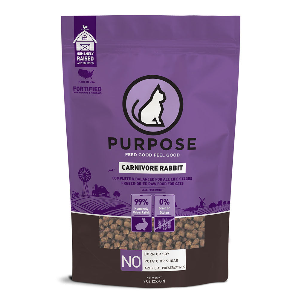 Purpose Carnivore Rabbit Grain-Free Freeze-Dried Cat Food 9oz