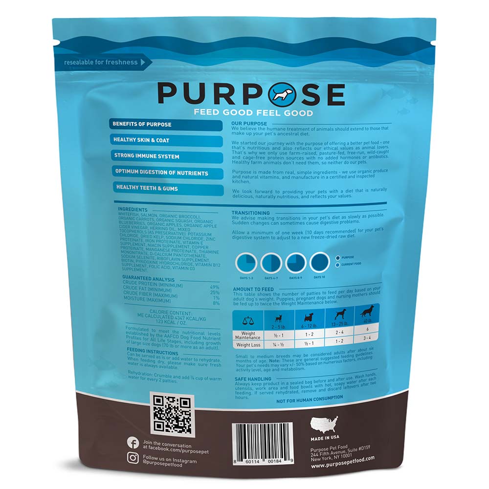 Purpose Fish & Veggie Patties Grain-Free Freeze-Dried Dog Food 14oz