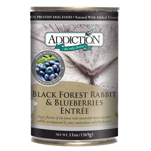 Addiction Black Forest Rabbit & Blueberries Entree Canned Dog Food 368g - Kohepets
