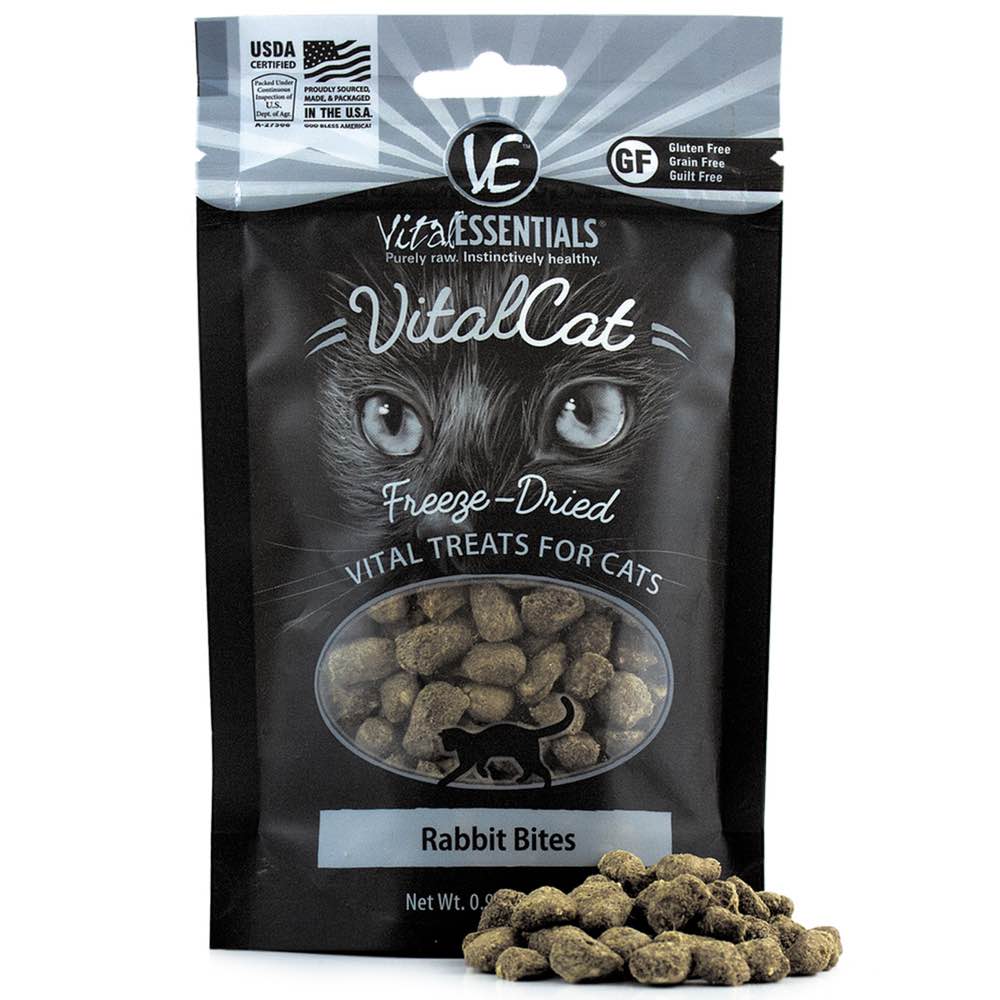Vital Essentials Freeze-Dried Rabbit Bites Vital Cat Treats 0.9oz - Kohepets