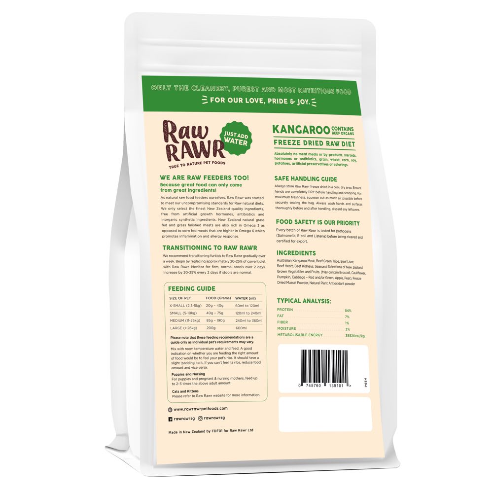 Raw Rawr Balanced Diet Kangaroo & Beef Freeze-Dried Raw Cat & Dog Food - Kohepets