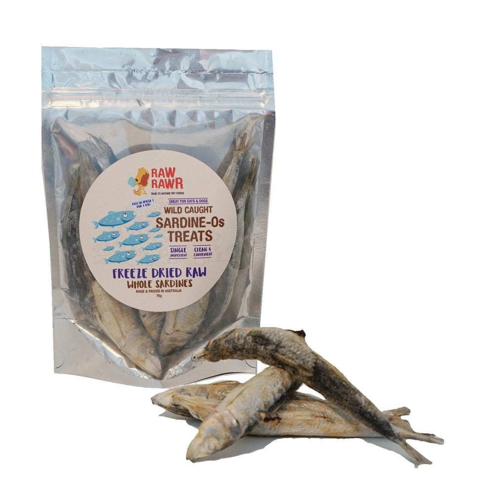 Raw Rawr Wild Caught Whole Sardines Freeze Dried Cat & Dog Treats 70g