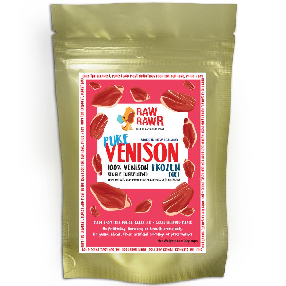 Raw Rawr Venison Frozen Pure Diet Cat & Dog Food 1.1kg - Kohepets