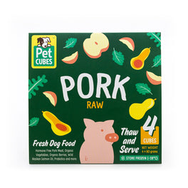 PetCubes Raw Pork Frozen Dog Food 2.25kg - Kohepets