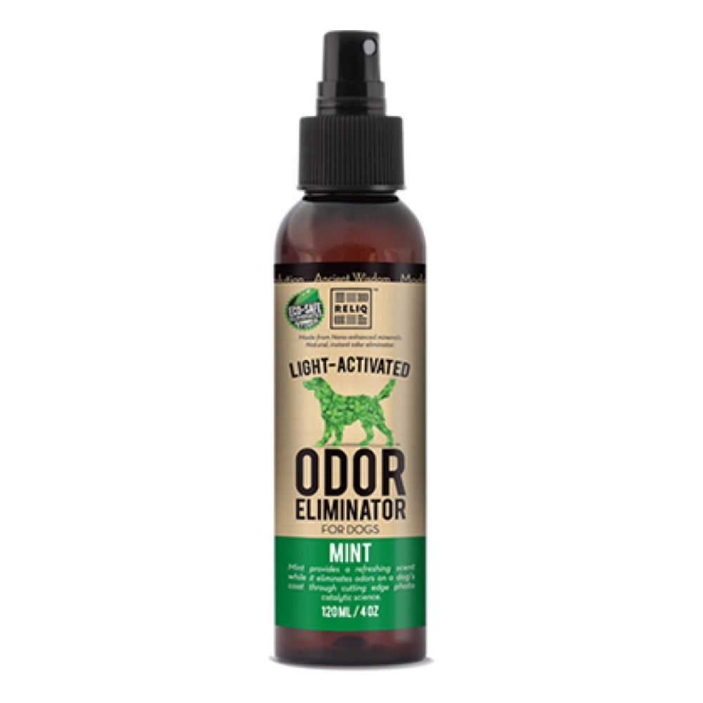 25% OFF (Exp Apr 21): Reliq Light-Activated Mint Odor Eliminator Dog Spray 120ml - Kohepets