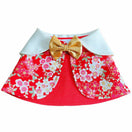 RuffCo Handcrafted Cape For Cats & Dogs (Red Festive Flowers)