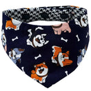 10% OFF: RuffCo Handcrafted Reversible Bandana For Cats & Dogs (Blue Puppies)