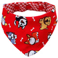 RuffCo Handcrafted Reversible Bandana For Cats & Dogs (Red Puppies)