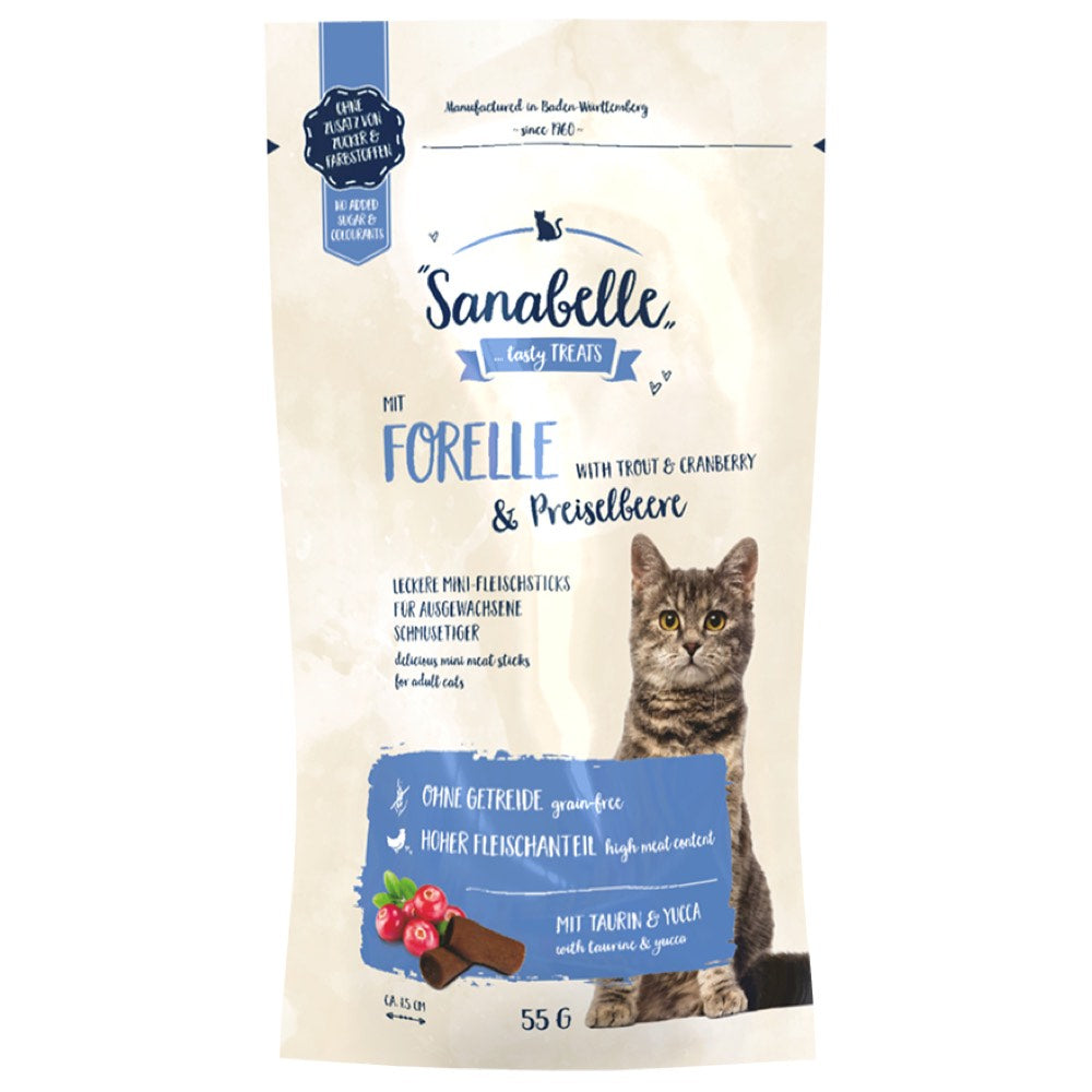 Sanabelle Trout & Cranberry Cat Sticks 55g - Kohepets