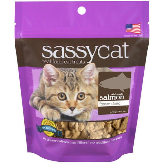 Sassy Cat Wild-Caught Salmon Freeze-Dried Cat Treats 25g - Kohepets