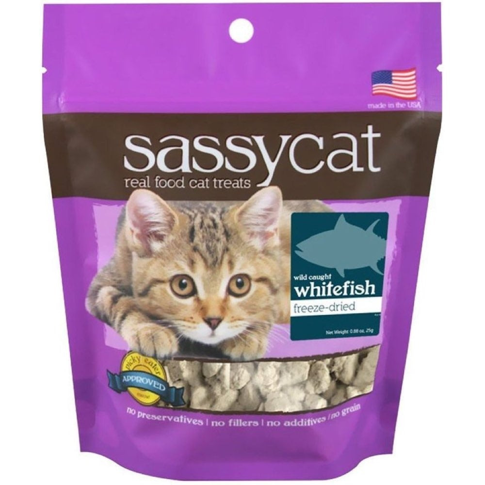 Sassy Cat Wild-Caught Whitefish Freeze-Dried Cat Treats 25g - Kohepets