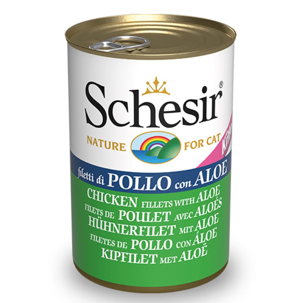 Schesir Chicken Fillets With Aloe In Jelly Kitten Canned Cat Food 140g ...