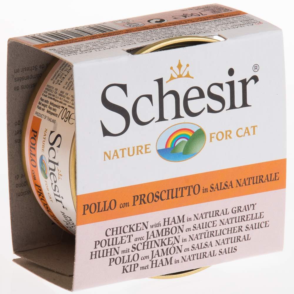 Schesir Chicken with Ham in Natural Gravy Canned Cat Food 70g - Kohepets