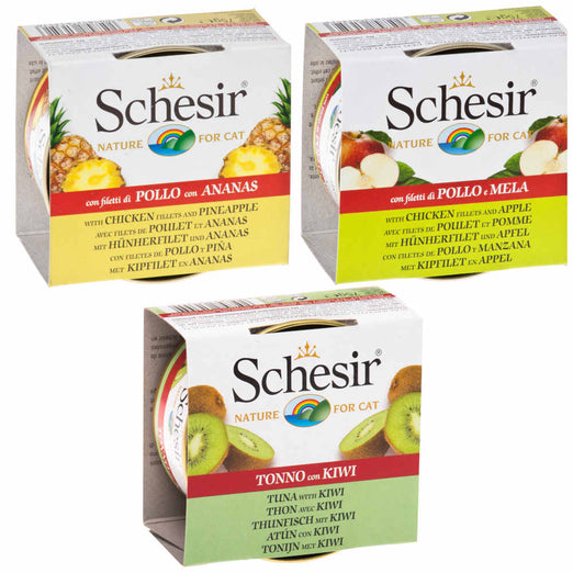 3 FOR $5 W/ MIN. $60 SPEND: Schesir Fruit Dinner Canned Cat Food Bundle - Kohepets