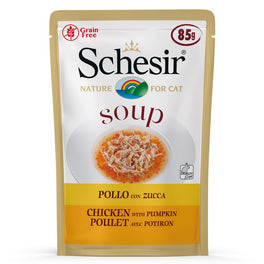 Schesir Soup With Chicken & Pumpkin Grain-Free Pouch Cat Food 85g x 20 - Kohepets
