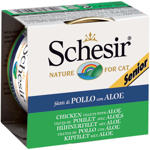 Schesir Chicken Fillets With Aloe Senior Canned Cat Food 85g - Kohepets
