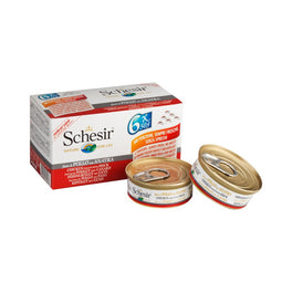 Schesir Chicken Fillets with Duck Canned Cat Food 6 x 50g Multipack - Kohepets