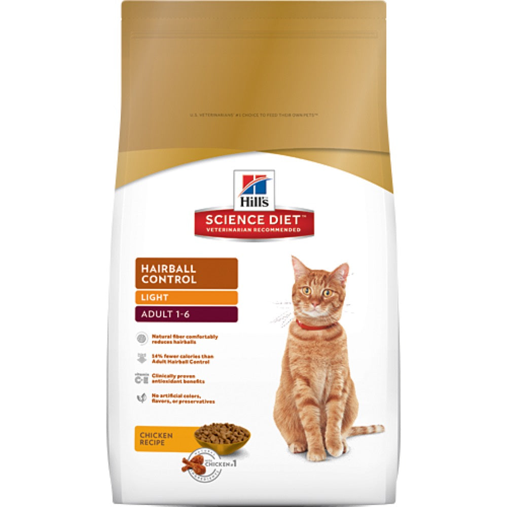 Science Diet Adult Hairball Control Light Dry Cat Food 3.5lb - Kohepets