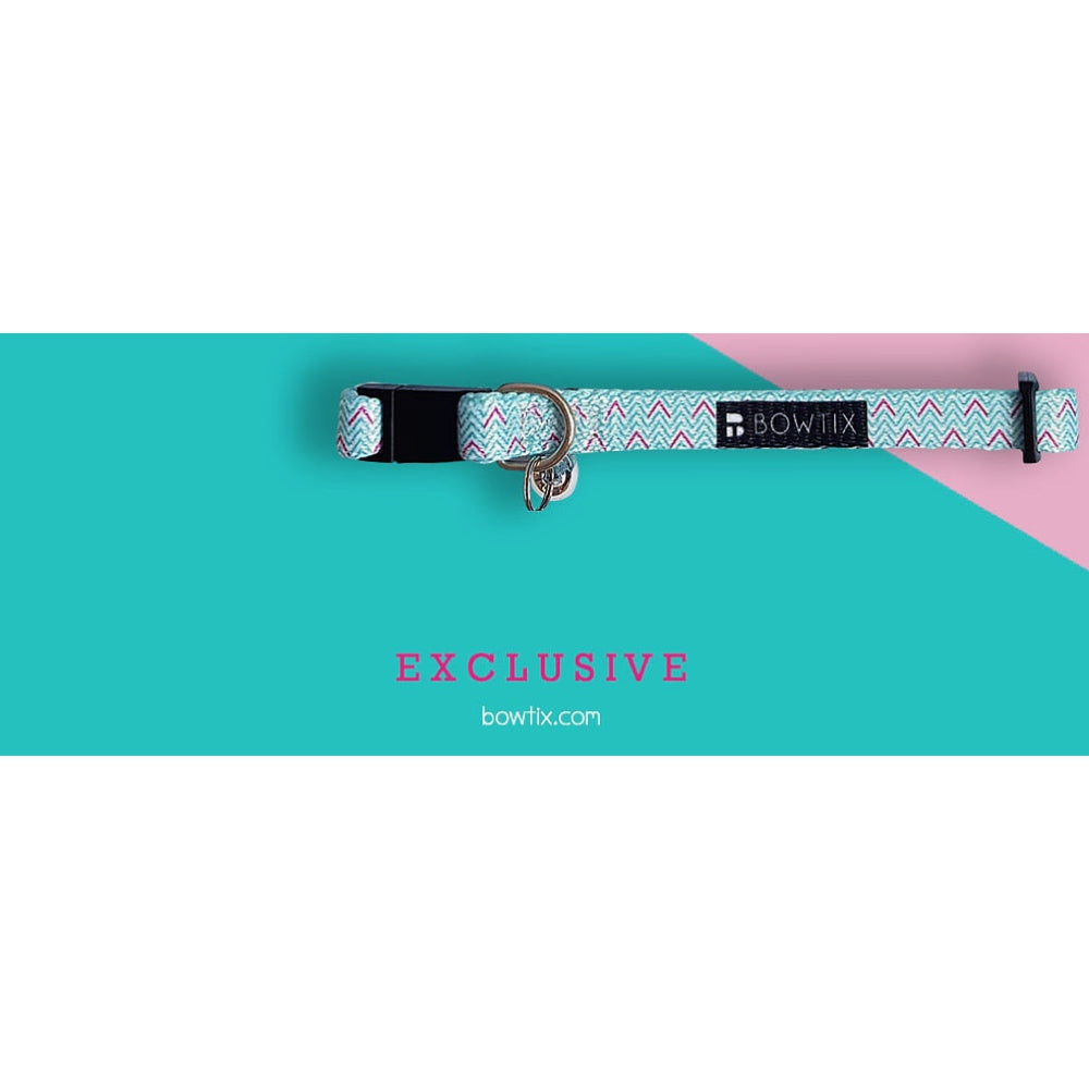 Bowtix Handmade Cat Collar With Removable Bowtie - Zig Zagging - Kohepets