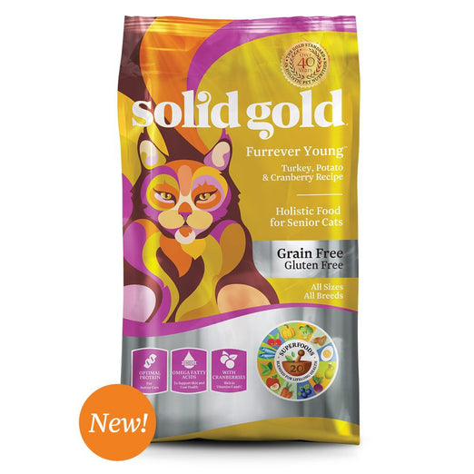 Solid Gold Furrever Young Grain-Free Senior Dry Cat Food 6lb - Kohepets