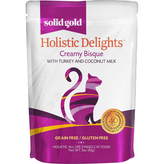 Solid Gold Holistic Delights Creamy Bisque Turkey & Coconut Milk Pouch Cat Food 3oz - Kohepets