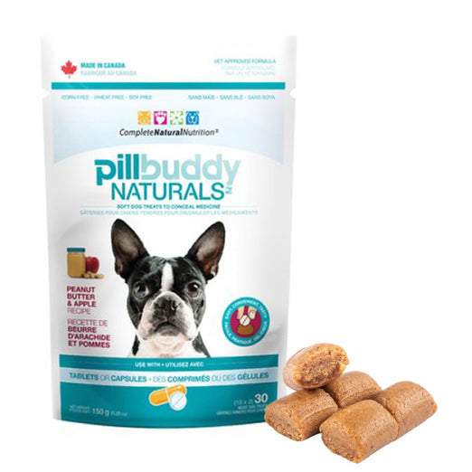 Pill Buddy Naturals Peanut Butter & Apple Dog Treat 5.29oz - Kohepets