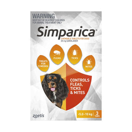 Simparica Anti Flea & Tick Chews For Small Dogs (5.1-10kg) 3ct - Kohepets