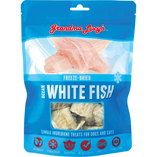 Grandma Lucy’s Freeze-Dried Ocean White Fish Single Ingredient Cat & Dog Treats 2oz - Kohepets