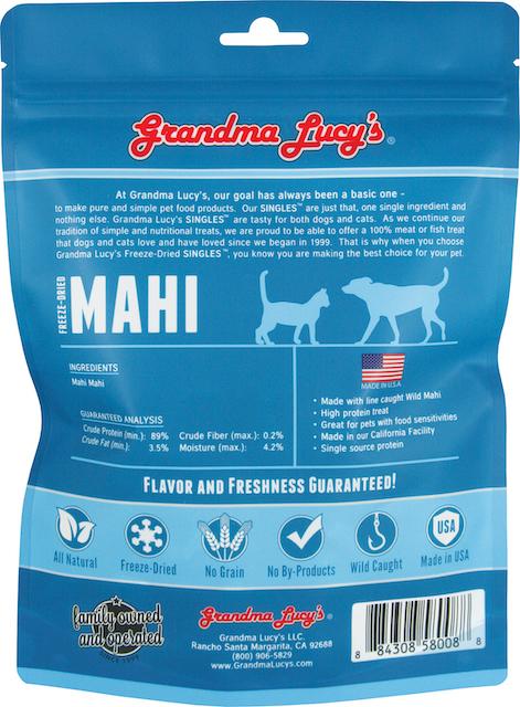 Grandma Lucy’s Singles Freeze Dried Mahi Dog Treats 2oz - Kohepets