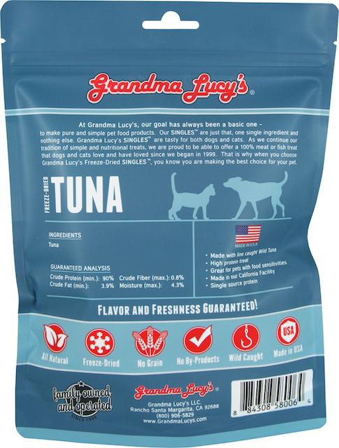 Grandma Lucy’s Singles Freeze Dried Tuna Dog Treats 2oz - Kohepets