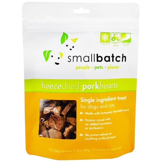 Smallbatch Pork Hearts Freeze Dried Cat & Dog Treats 3.5oz Kohepets