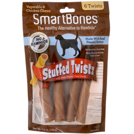 SmartBones Stuffed Twistz Peanut Butter Dog Chews 6pc - Kohepets