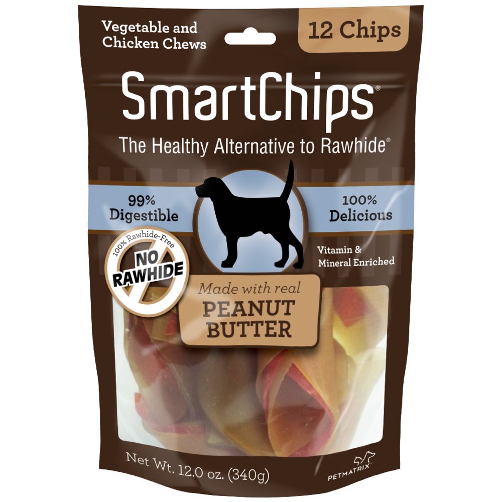 SmartBones SmartChips Peanut Butter Dog Chews 12pc Kohepets