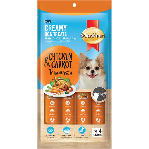 Smartheart Chicken & Carrot Creamy Dog Treats 60g - Kohepets