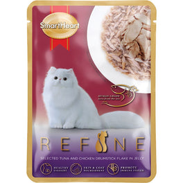 Smartheart Refine Selected Tuna With Chicken Drumstick Flake In Jelly Pouch Cat Food 70g x 24 - Kohepets