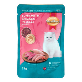 Smartheart Tuna with Chicken in Jelly Pouch Cat Food 85g x 12 - Kohepets