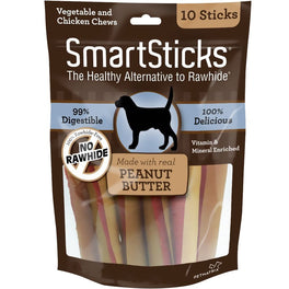 SmartBones SmartSticks Peanut Butter Dog Chews 10pc - Kohepets