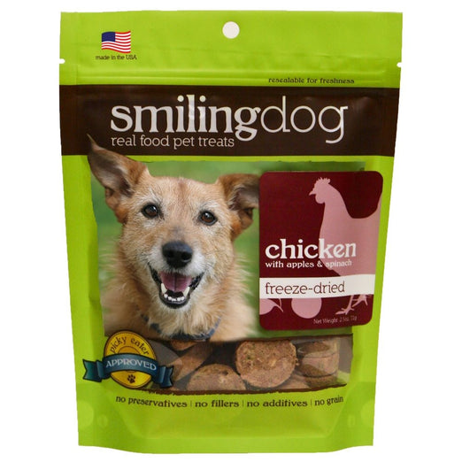 Smiling Dog Chicken, Apples & Spinach Freeze-Dried Dog Treats 70g - Kohepets