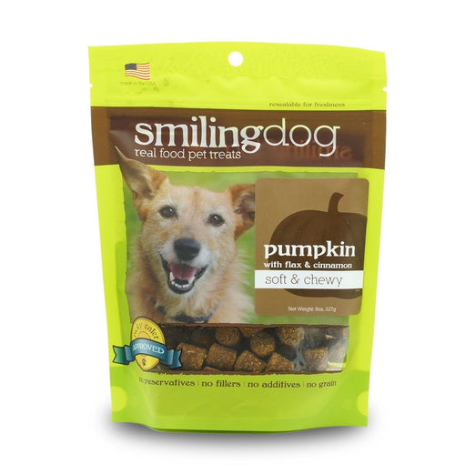 Smiling Dog Pumpkin with Flax & Cinnamon Grain-Free Soft & Chewy Dog Treats 227g - Kohepets