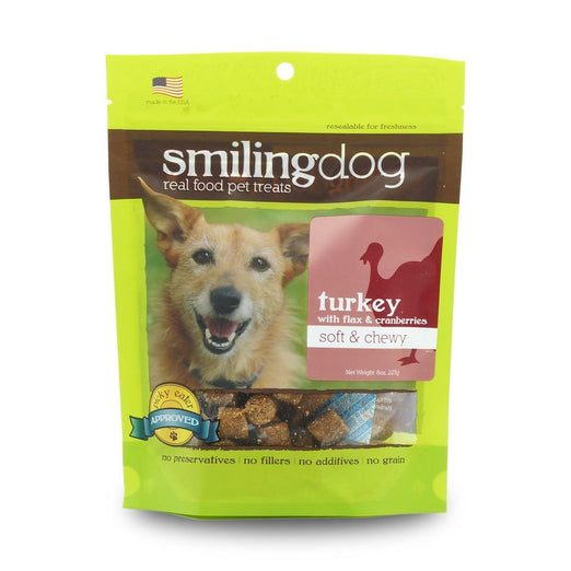 Smiling Dog Turkey with Flax & Cranberries Grain-Free Soft & Chewy Dog Treats 227g - Kohepets