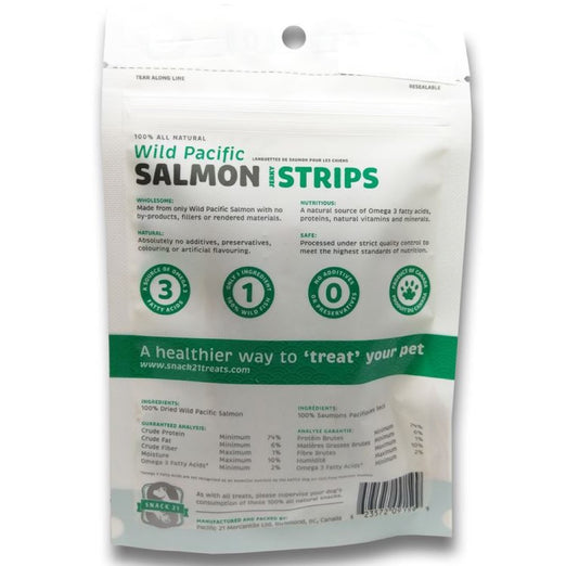 Snack 21 Wild Pacific Salmon Jerky Strips Dog Treats 25g - Kohepets