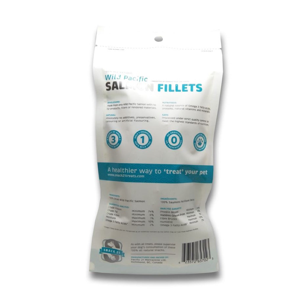 Snack 21 Wild Pacific Salmon Fillets Dog Treats 65g - Kohepets