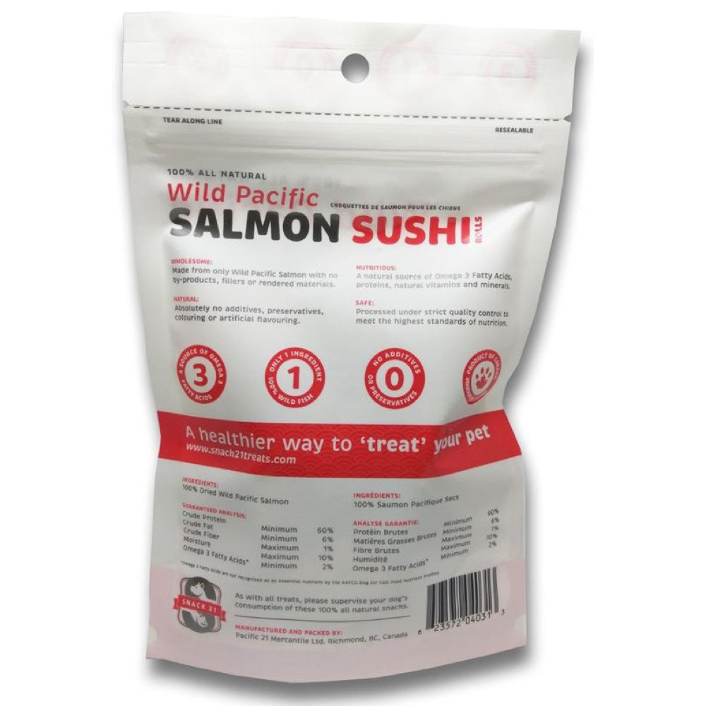 Snack 21 Wild Pacific Salmon Sushi Rolls Dog Treats 36g - Kohepets