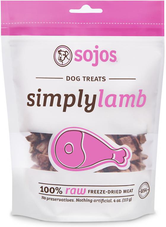 Sojos Simply Lamb Freeze-Dried Lamb Dog Treats 4oz - Kohepets