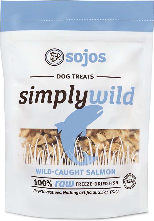 Sojos Simply Wild Freeze-Dried Wild-Caught Salmon Dog Treats 2.5oz - Kohepets