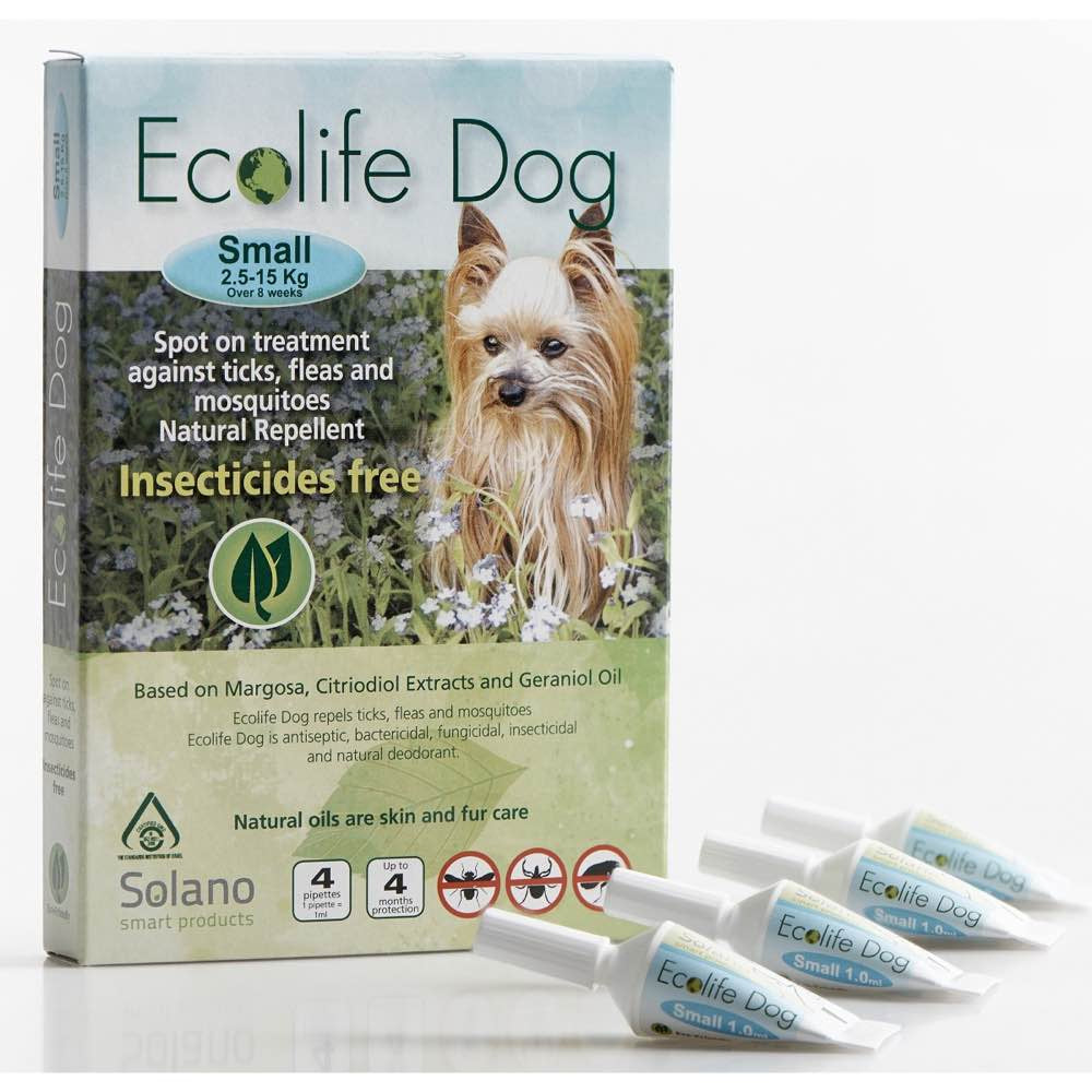 Solano Ecolife Spot-On Dog Flea Control Solution for Dogs 2.5 - 15kg 4ct - Kohepets