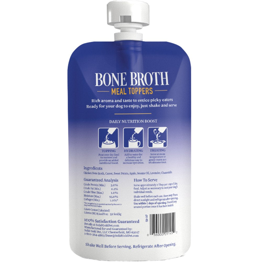 Solid Gold Chicken Bone Broth with Lavender & Chamomile Meal Topper For Dogs 8oz - Kohepets